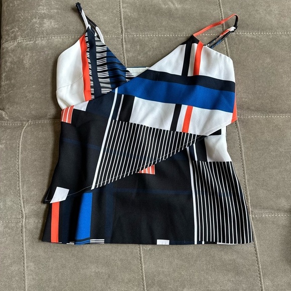 Finders Keepers Graphic Asymmetrical Camisole in Black and White - Picture 5 of 10